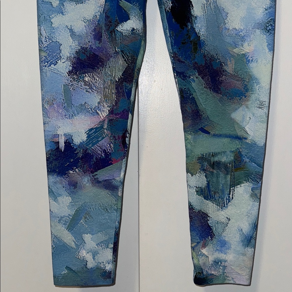 Soft Surroundings Leggings Blue Impressionist Print Women’s Small S - Picture 3 of 8
